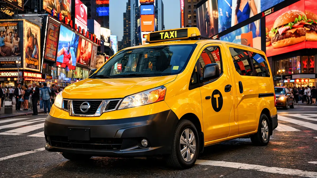 מונית צהובה בטיימס סקוור ניו יורק 2026